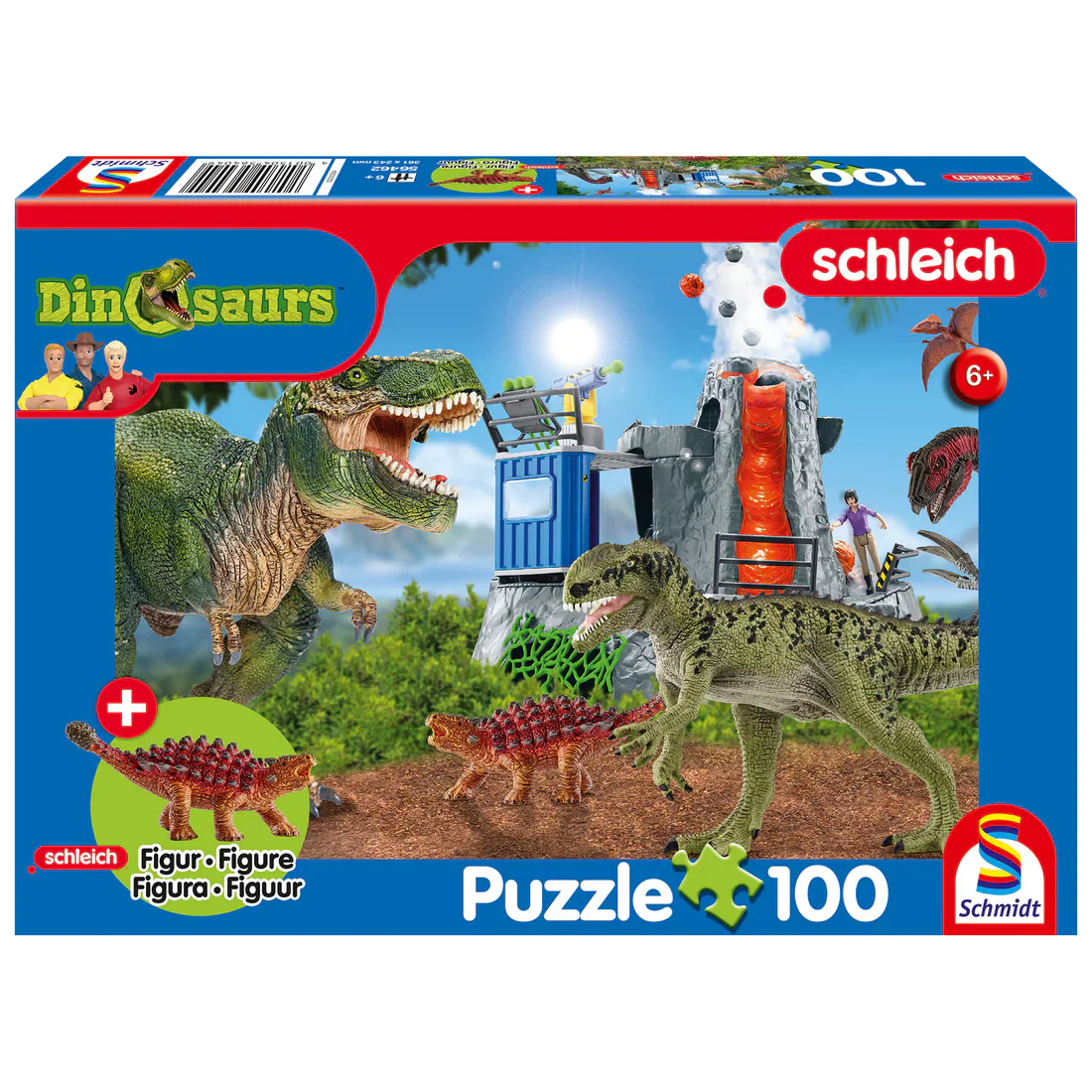 Schmidt Spiele - Puzzle - Pz100 - Dinosaurs + Schleich Figurine
