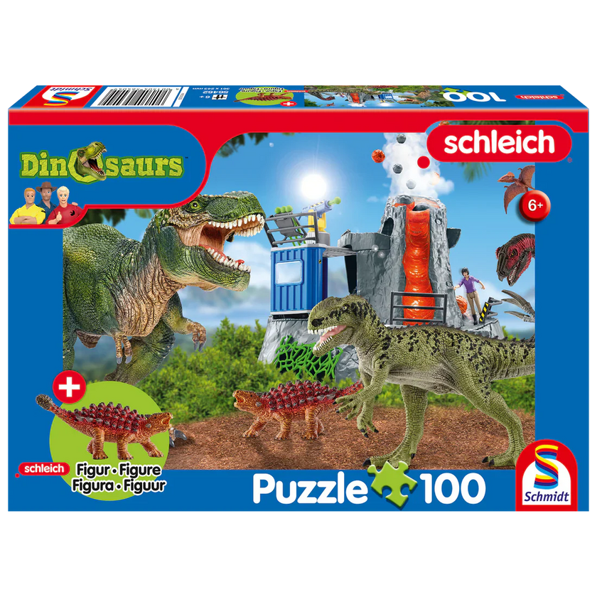 Schmidt Spiele - Puzzle - Pz100 - Dinosaurs + Schleich Figurine