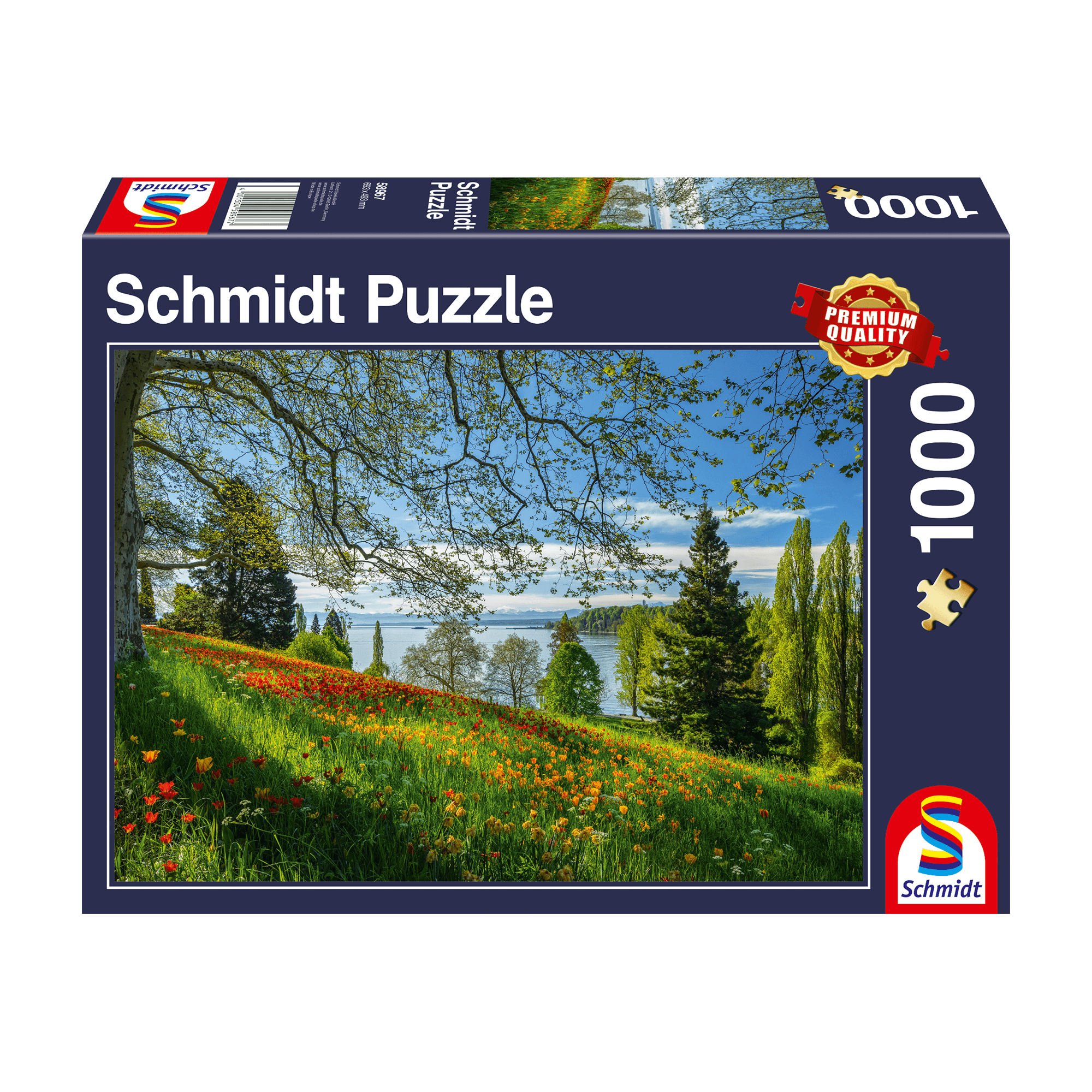 Schmidt Spiele - Puzzle - Tulipes en fleurs, Île de Mainau (Puzzle 1000 pièces)