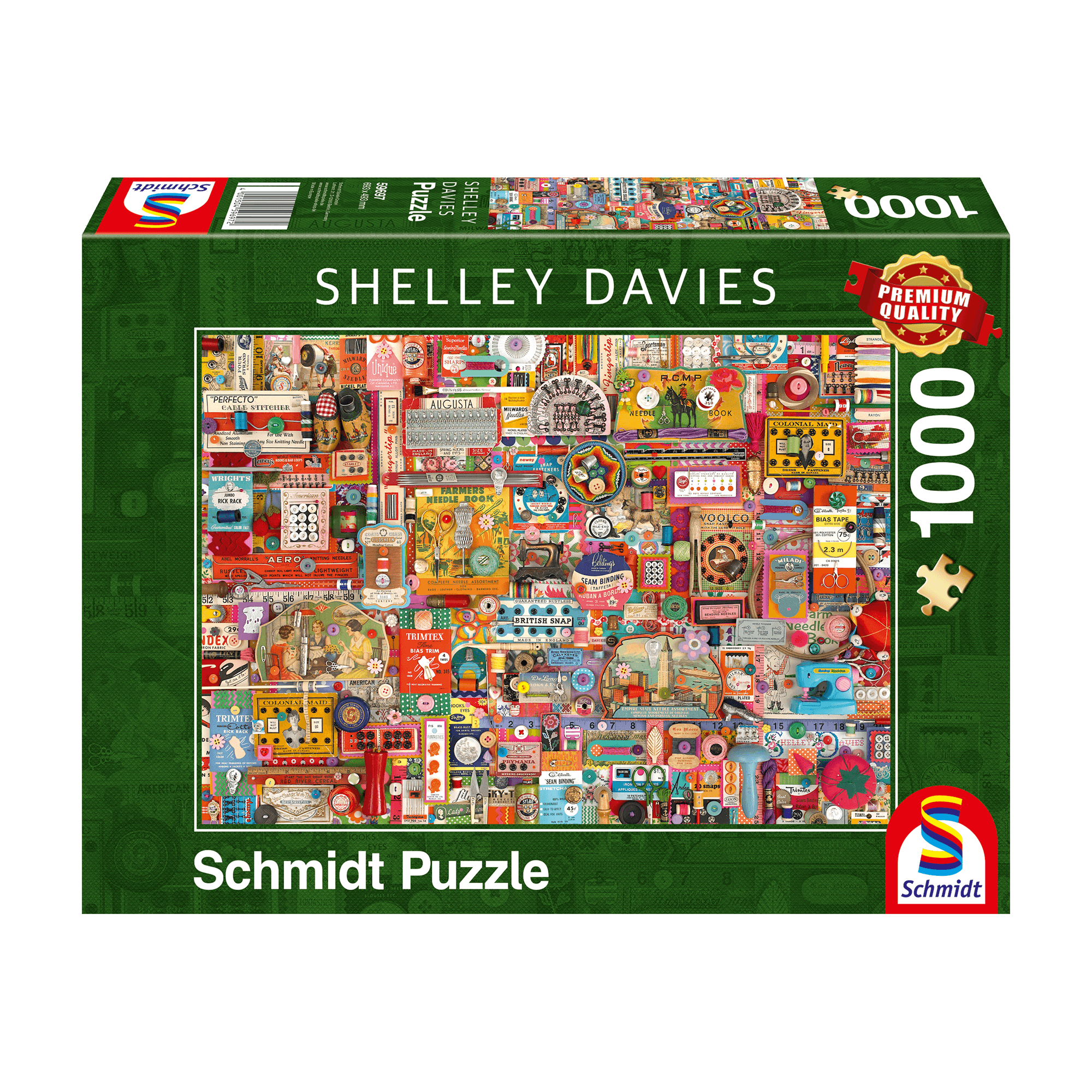 Schmidt Spiele - Puzzle - Vintage Craft Supplies - Shelley Davies (1000-Piece Puzzle)