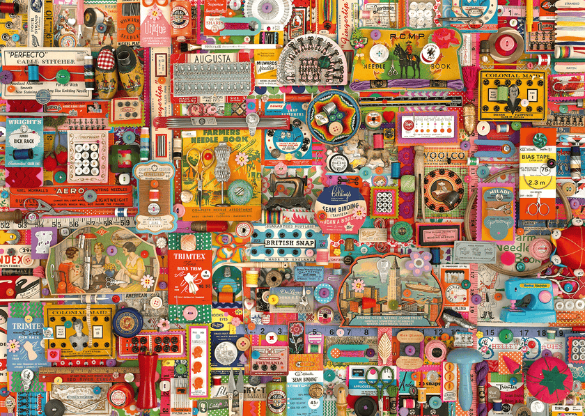 Schmidt Spiele - Puzzle - Vintage Craft Supplies - Shelley Davies (1000-Piece Puzzle)
