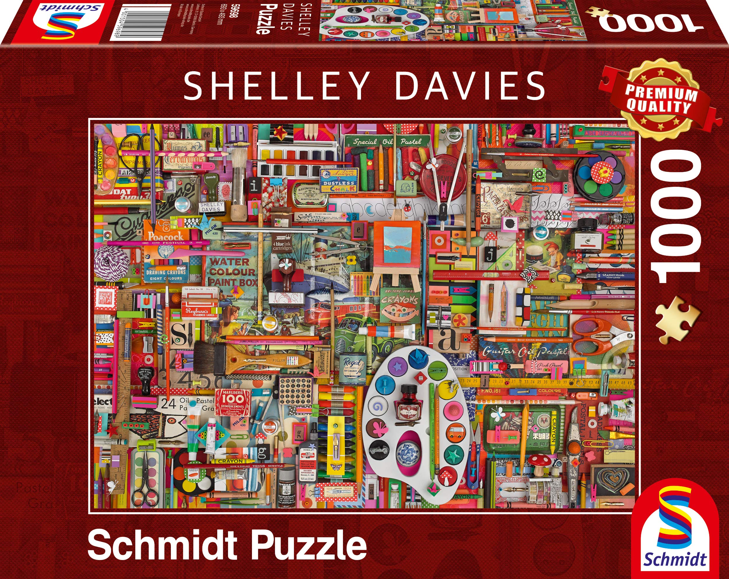 Schmidt Spiele - Puzzle - Vintage Material For Artists - Shelley Davies (1000-Piece Puzzle)