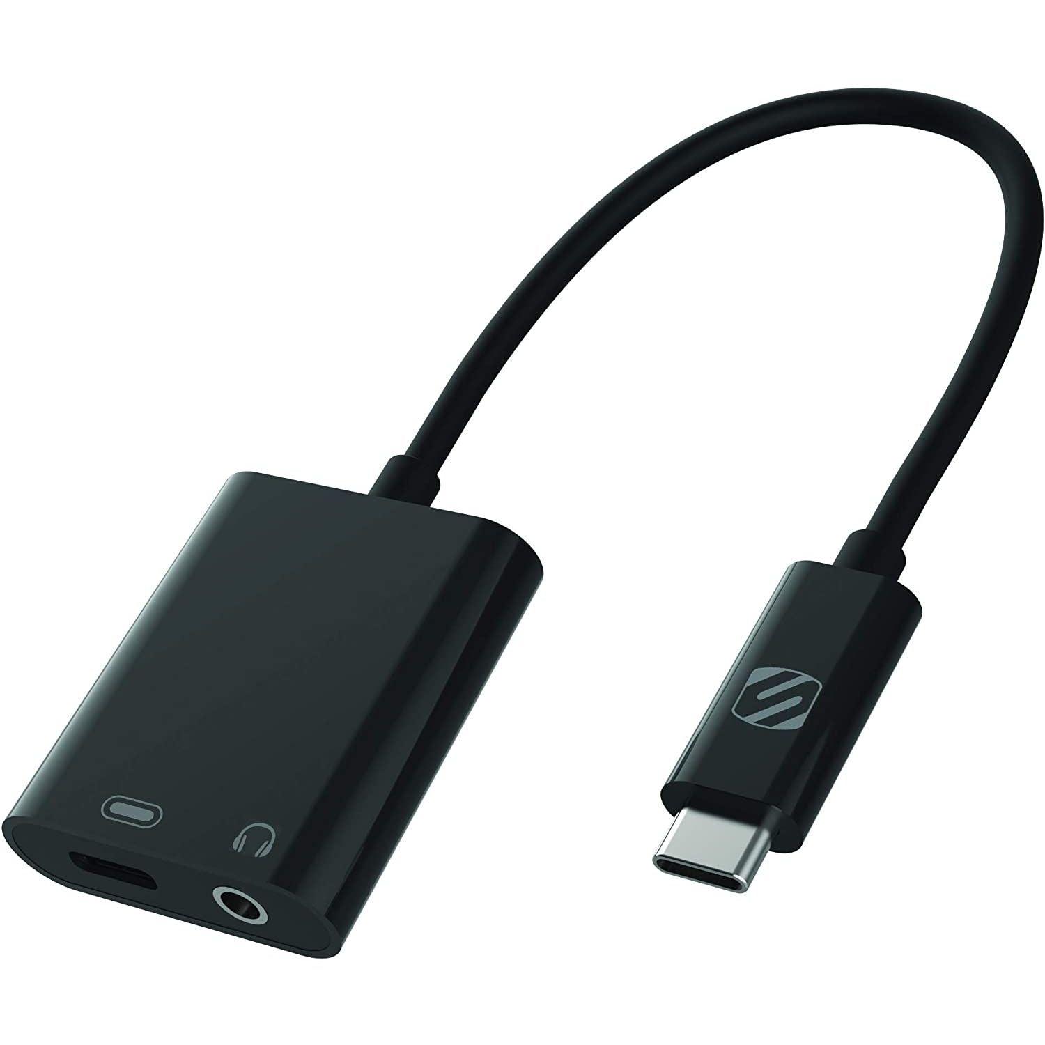 Scosche - Adapter USB-C to USB-C Female and 35mm Female StrikeLine