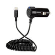 Scosche - Car Charger Lightning/Micro MFI 2-in-1 Hard Wired Coil strikeDRIVE 3ft Black