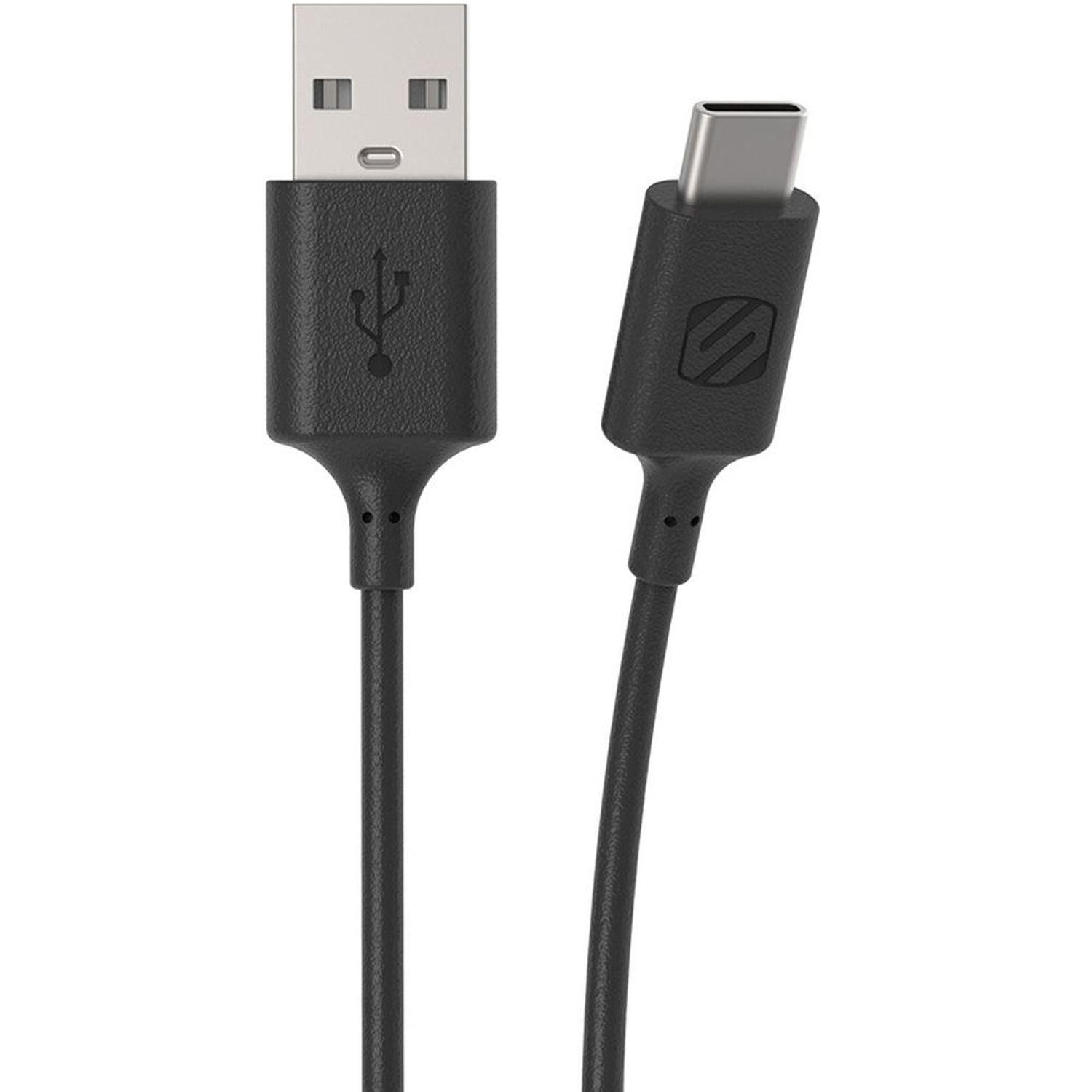 Scosche - Charge & Sync USB-C to USB-A 20 3ft Cable Black StrikeLinE