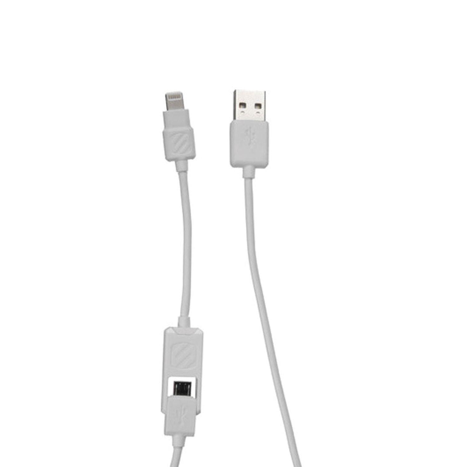 Scosche - Charge & Sync USB-C to USB-A Female Cable Adapter 6in 5Gbps StrikeLinE Black