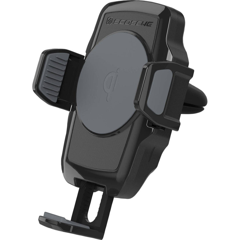 Scosche - Qi Vent Mount Car with USB-C Cable and Car Charger Extends up to 35inin Width Black