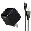 Scosche - Chargeur mural 1 port 12W avec câble Lightning/Micro USB MFI vers USB-A de 3 pieds, noir