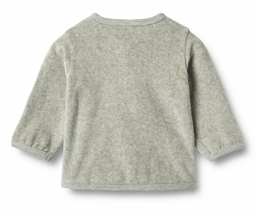 Sweat Cardigan Toto | Melange Grey | Wheat Clothing