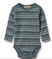 Long Sleeve Bodysuit Freddie | Blue Multi Stripe | Wheat Clothing