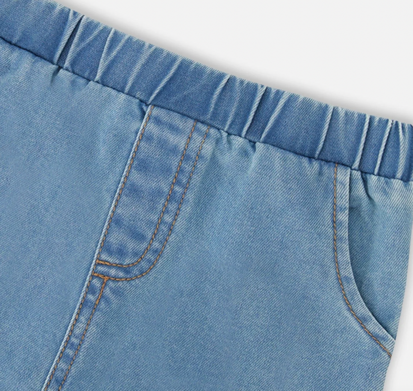 Short and Shirt Set | Light Blue Chambray | Deux Par Deux
