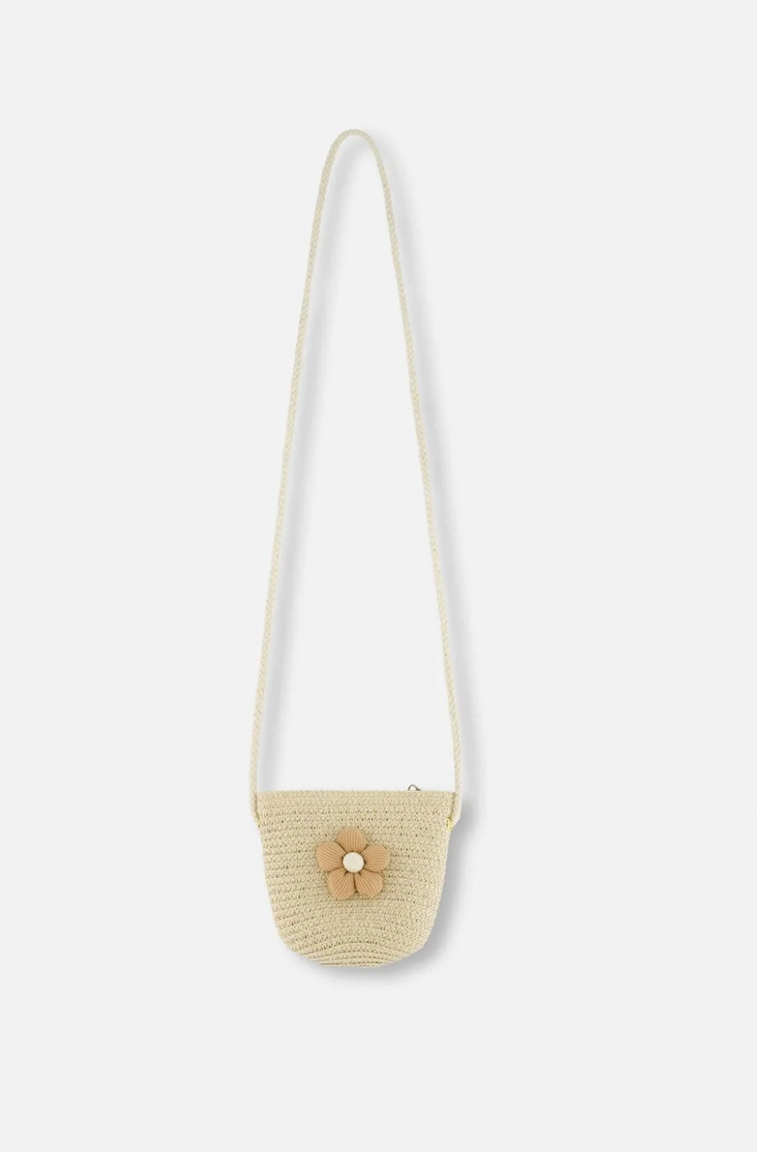 Flower Straw Purse | Beige | Deux Par Deux