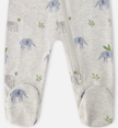 Organic One Piece PJ | Elephant Print on Grey | Deux Par Deux