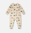Organic One Piece PJ | Truck Print on Beige | Deux Par Deux