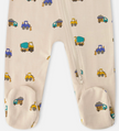 Organic One Piece PJ | Truck Print on Beige | Deux Par Deux
