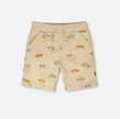 French Terry Shorts | Jeep Print on Beige | Deux Par Deux