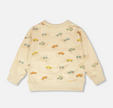 French Terry Sweatshirt | Jeep Print on Beige | Deux Par Deux
