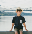 T-Shirt with Chest Pocket | Dark Blue | Duex par Deux