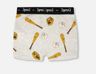 Organic Cotton Boxer | Grey Baseball Print | Deux Par Deux