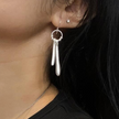 Double Drop Earrings In Silver Plate