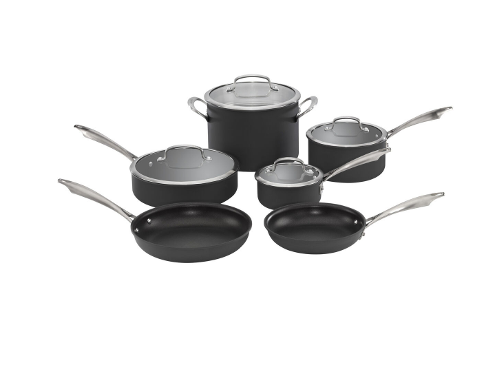 Cuisinart - 10Pc Dishwasher Safe Hard Anodized Cookware Set