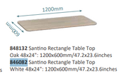 Beleduc - SANTINO RECTANGLE TABLE TOP WHITE 48 X 24
