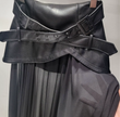 Structured Leather Mesh Skirt
