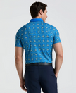 Cocktail Windowpane Print Golf Polo