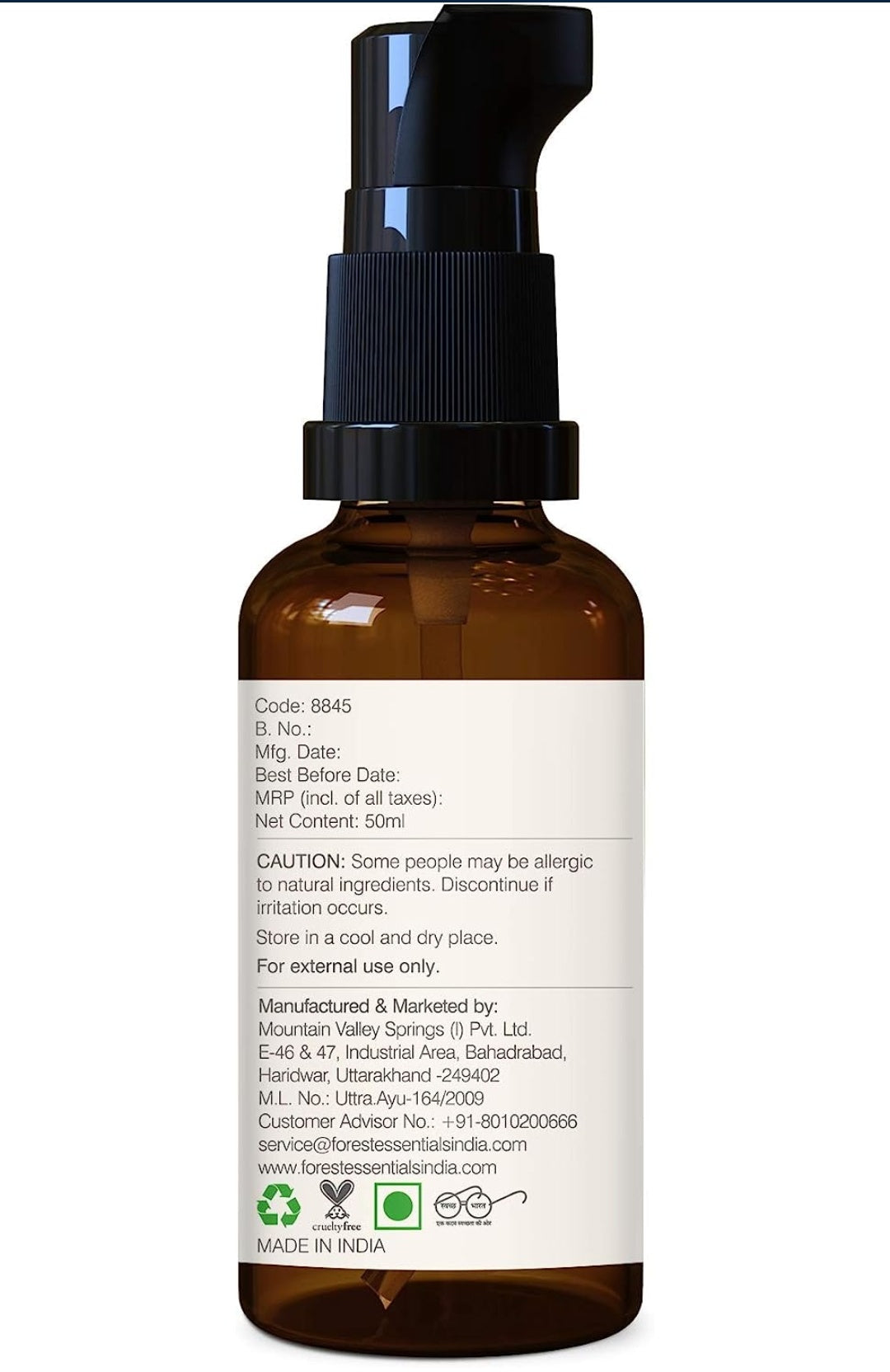 Forest Essentials Sun Fluid Tender Coconut Water with Turmeric & Basil Leaf SPF 50|PA + +