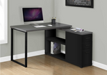 Bureau d'ordinateur moderne en coin de couleur gris et noir (I 7433)