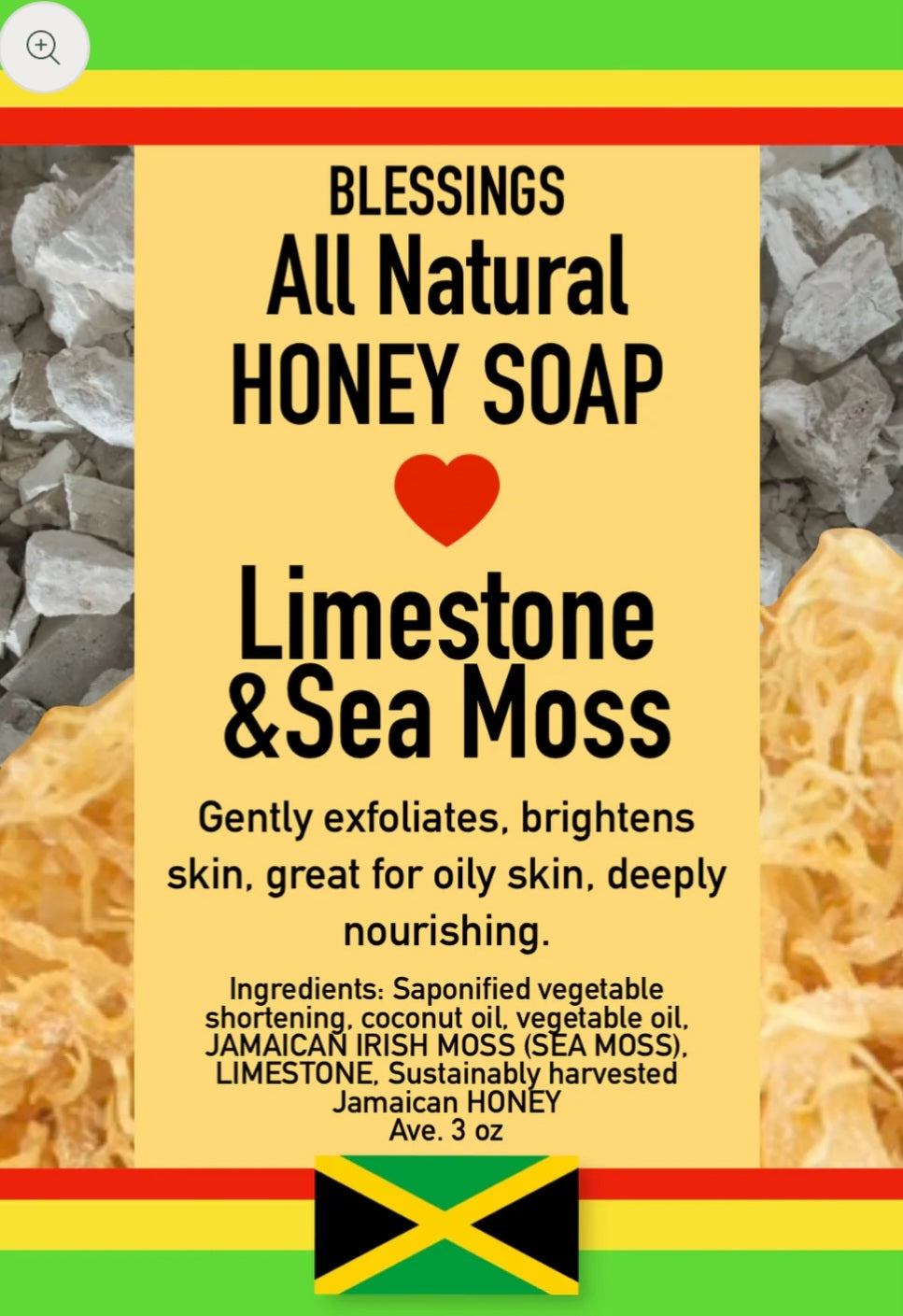 All Natural Honey Soap Limestone & Sea Moss