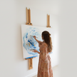 Set of 2 Adjustable Wooden Wall Easel - Accomodates Canvases up to 60