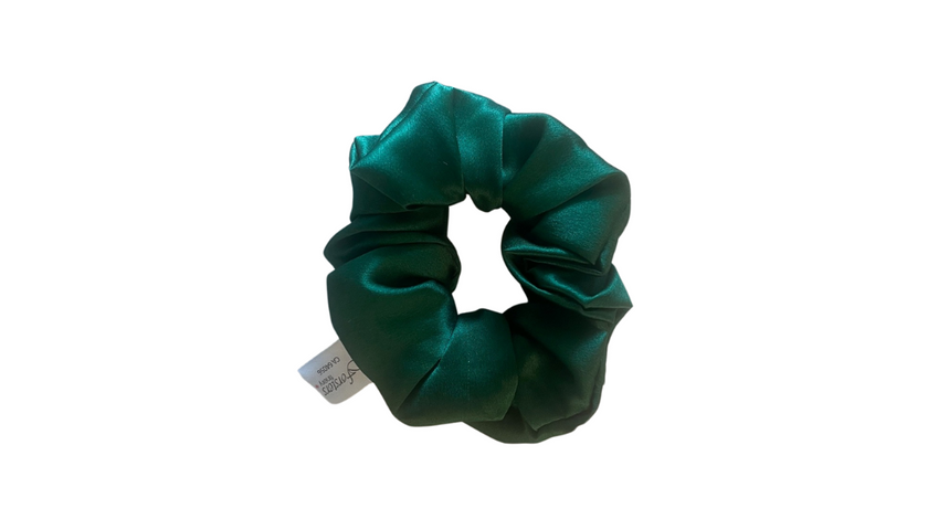 Silk Hair Scrunchy Dark Green