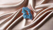 Silk Hair Scrunchie Aqua