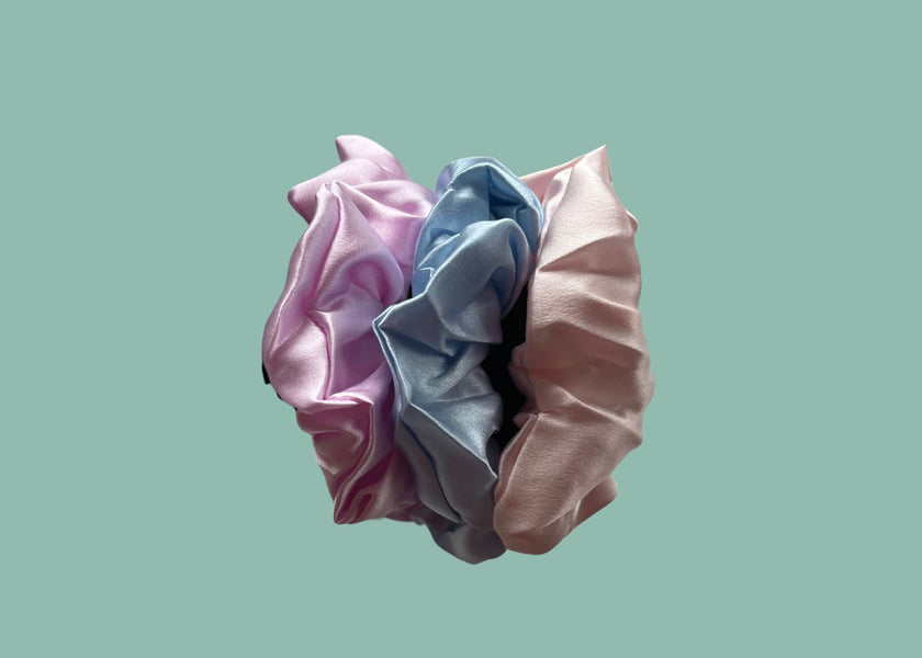 Silk Hair Scrunchie Pink