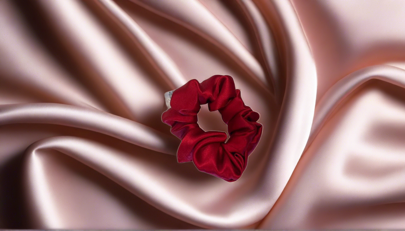 Silk Hair Scrunchie Wine