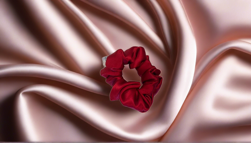 Silk Hair Scrunchie Wine