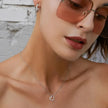 Genuine 925 Sterling Silver The Shape Of Love Chain Necklace For Women - Fine Jewelry 18.11'' Collar