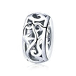 925 Sterling Silver Diy Heart Charm With Pink Zircon - Bsc777