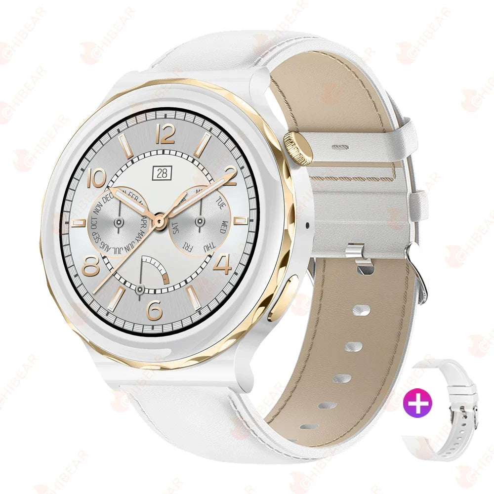 2024 New ECG+PPG SmartWatch Ladies Full Touch Screen Heart Rate Sports Fitness Watch Voice Call Waterproof Smart Watch Women+Box