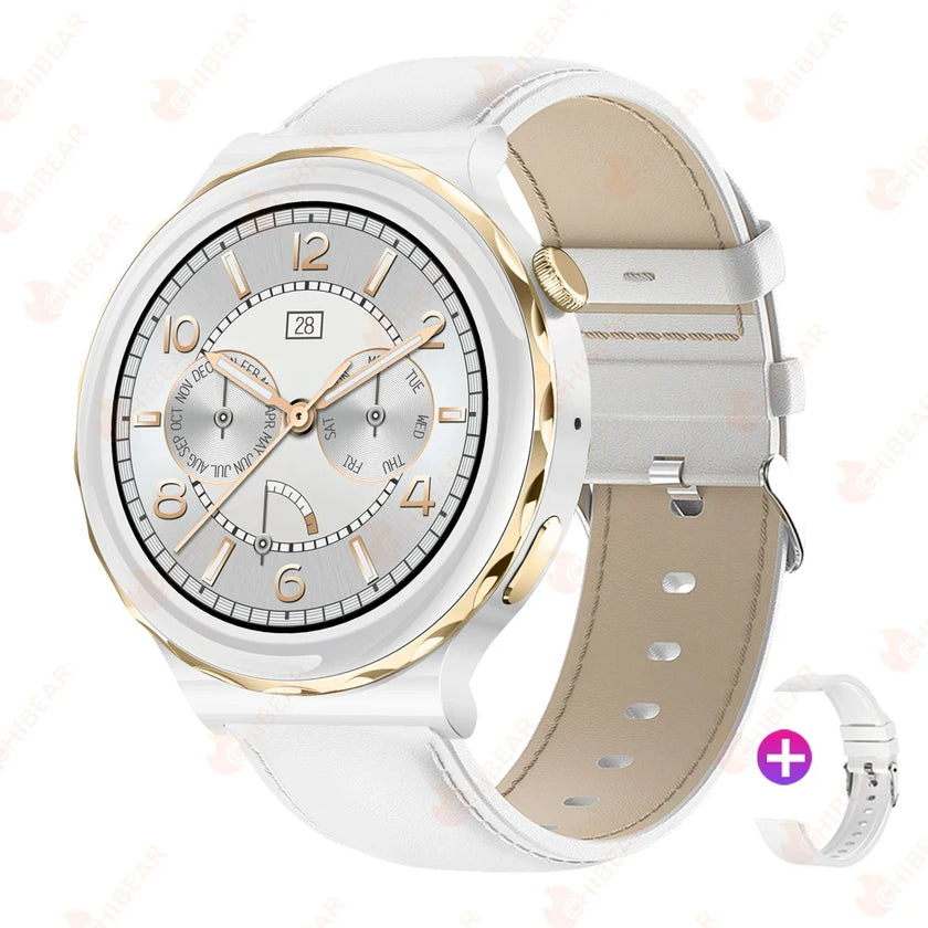 2024 New ECG+PPG SmartWatch Ladies Full Touch Screen Heart Rate Sports Fitness Watch Voice Call Waterproof Smart Watch Women+Box