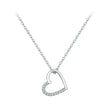 Genuine 925 Sterling Silver The Shape Of Love Chain Necklace For Women - Fine Jewelry 18.11'' Collar