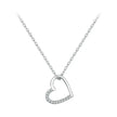 Genuine 925 Sterling Silver The Shape Of Love Chain Necklace For Women - Fine Jewelry 18.11'' Collar