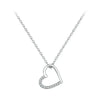 Genuine 925 Sterling Silver The Shape Of Love Chain Necklace For Women - Fine Jewelry 18.11'' Collar