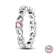 925 Sterling Silver Pink CZ Infinity Heart Ring