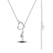 Melody of Love Sterling Silver Music Note Heart Pendant Necklace