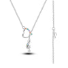 Melody of Love Sterling Silver Music Note Heart Pendant Necklace