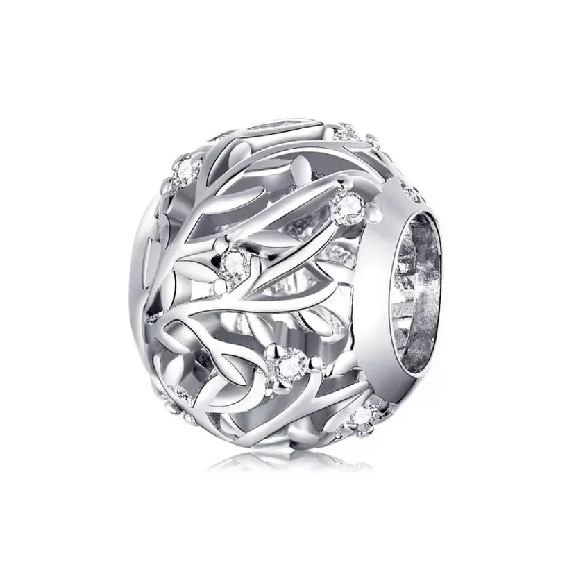 925 Sterling Silver Clear 5A Crystal Collection Family Heart X-Shape Charm Beads for Charm Bracelet & Necklace Pendant