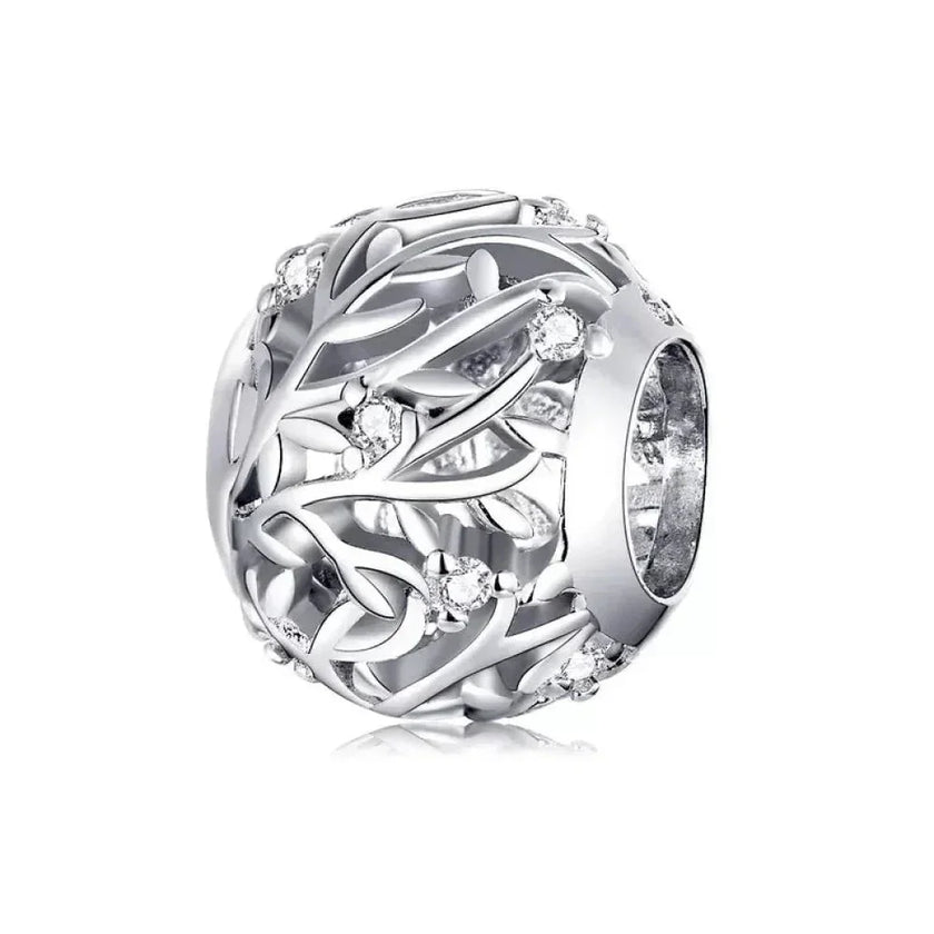 925 Sterling Silver Clear 5A Crystal Collection Family Heart X-Shape Charm Beads for Charm Bracelet & Necklace Pendant