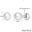 Charm And Elegance: 925 Sterling Silver Pearl Beads Screw Stud Earrings